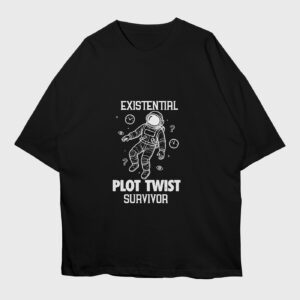 existential-plot-twist-survivor-black-premium-oversized-tshirt