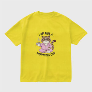 im-not-a-morning-cat-yellow-regular-oversized-tshirt