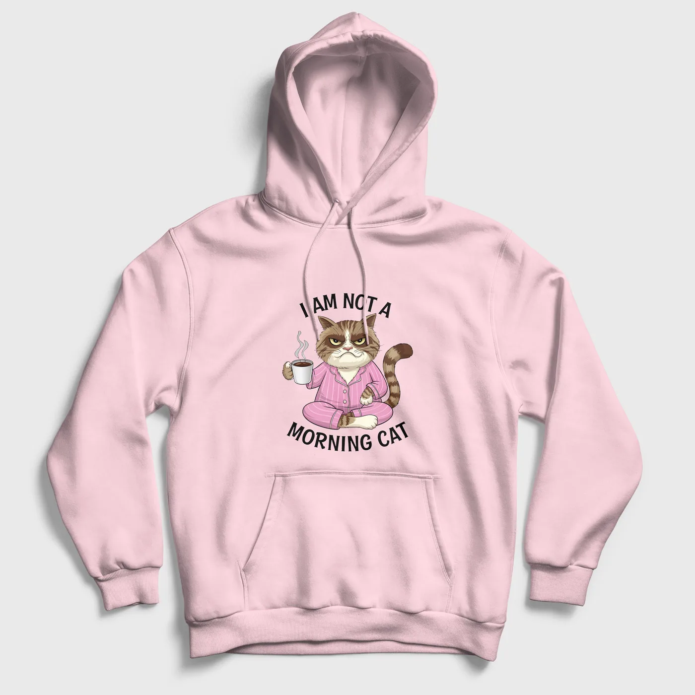 im-not-a-morning-cat-regular-hoodie-baby-pink-front