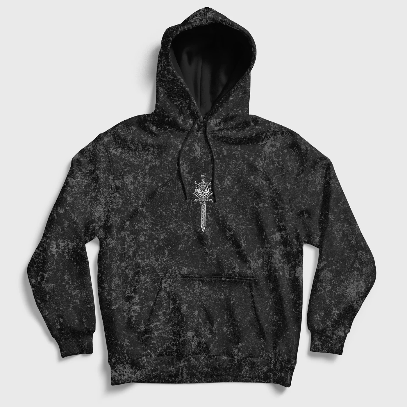 knight-owl-acid-washed-hoodie-black-front