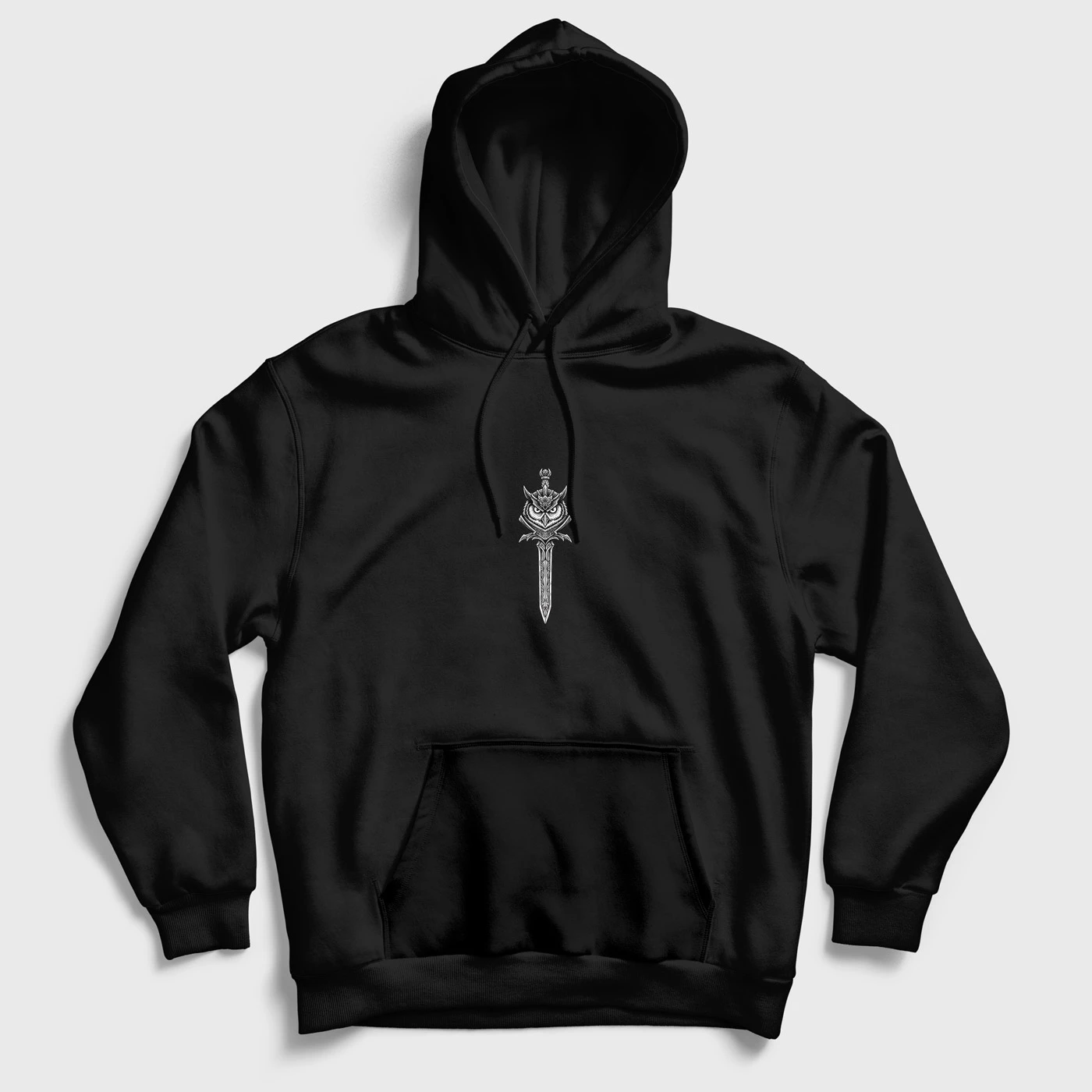 knight-owl-regular-hoodie-black-front