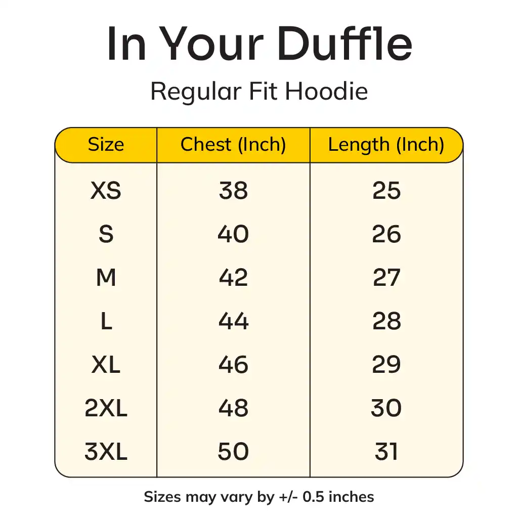 size charts_In Your Duffle Regular Fit Hoodie